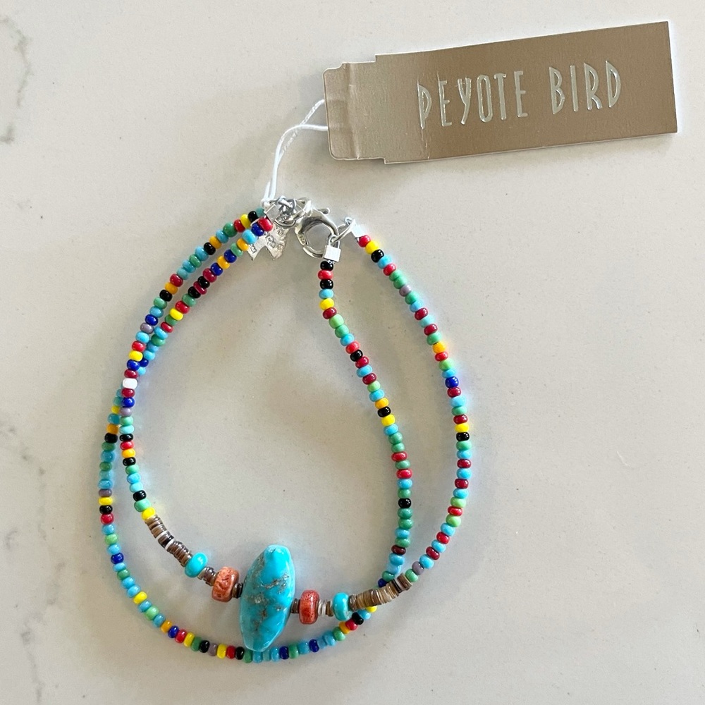 Peyote Bird Double string Turquoise bracelet